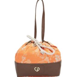 Caprese Kendall Orange Canvas Printed Sling Handbag-image-12