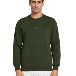 Octave Olive Regular Fit Solid Sweatshirt-picture-28