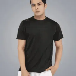 Dida Black Polyster Regular Fit Solid T-Shirt-image-42