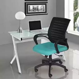 Vassio Breathable Mesh Fabric Covered With Pu Moulded Foam Black Revolving Chair For Office-21