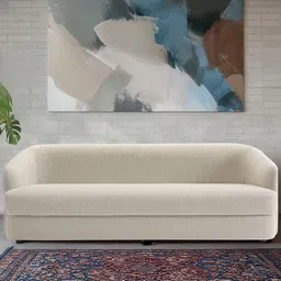 nestroots ElegantEnsemble Creme-Color Boucle 3 Seater Sofa-15