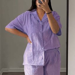 Medh Linen Shirt Collar Shirt With Shorts Co-Ords-32