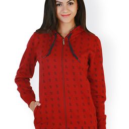 Belle Fille Maroon Printed Jacket-image-100
