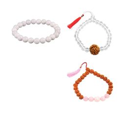Divine souvenirs Unisex Set Of 3 Artificial Beaded Elasticated Bracelets-48