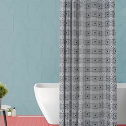 ArtzFolio Grey & White Waterproof Shower Curtain-image-59