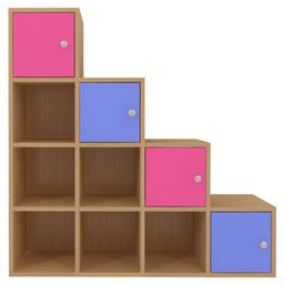 Adona Verona Kids Maple Stepped Cube Storage Cabinet- Pink Purple-12