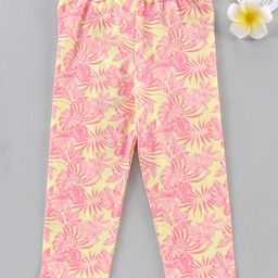 Babyhug Knit Full Length Leggings All Over Print - Pink-image-50