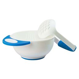 LuvLap Baby Food Grinding Cum Feeding Bowl - White & Blue-42