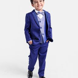 Babyhug Full Sleeves Solid Party Wear Suit - Navy-picture-12