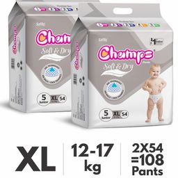 Champs Soft & Dry Diaper Pants Extra Large Size Pack of 2 - 108 Pieces-picture-16