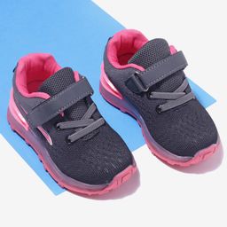 Cute Walk by Babyhug Velcro Closure Sneakers- Black Grey-picture-10