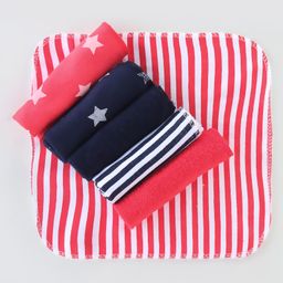 Babyhug Knit Terry Hand and Face Towels Pack of 6- Multicolor-24