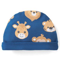 Babyhug 100% Cotton Knit Cap Animal Print Blue - Diameter 13 cm-picture-26