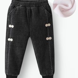 Kookie Kids Full Length Embroidered Lounge Pant - Black-image-56