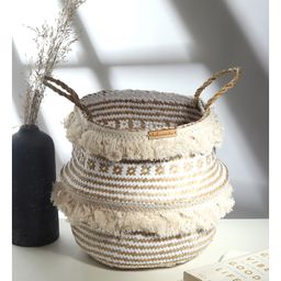 Seagrass Plant & Storage Baskets - White (Small)-12