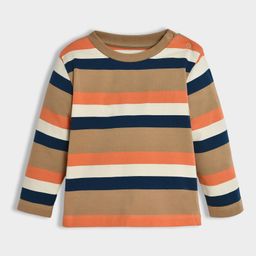 Mi Arcus Cotton Elastane Full Sleeves Striped Tee - Multi Color-image-54