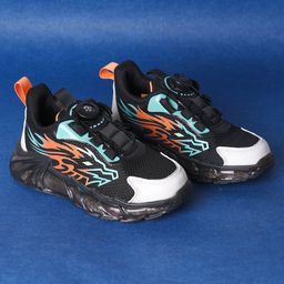 FEETWELL SHOES Abstract Designed Lace Up Sneakers - Black-image-86