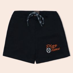 Nino Togs Cotton Play Time Embroidered Shorts - Black-image-86