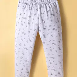 Evimo Sinker Knit Full Length Leggings With Leave Print - Lavender-picture-46