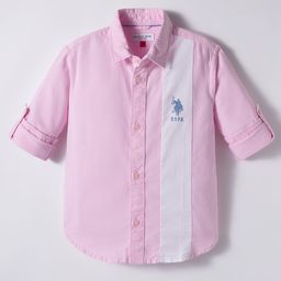 US Polo Assn Cotton Woven Full Sleeves Cut & Sew Shirt - Pink-picture-42