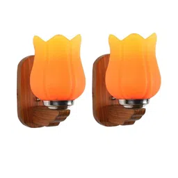 Somil Premium Designer Glass Wall / Night Lamp Elegant & Stylish Dcor Accent for Modern Interiors, color- Orange, Yellow, Size:- 18.5 X 26 X 28.5 CM-image-94