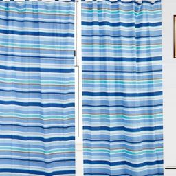 Dekor World Multicoloured Set of 2 Striped Door Curtain-12