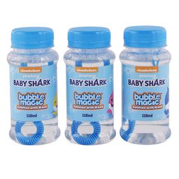 Bubble Magic Baby Shark Pack of 3 Solution With Wand - 118 ml Each image 2