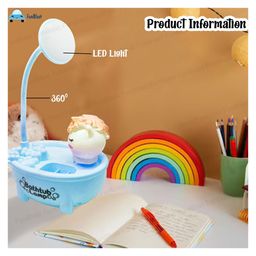FunBlast Unicorn Bathtub Table LED Lamp and Pen Holder with Sharpener - Blue image 2