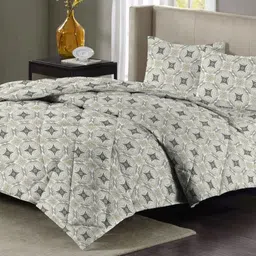VAS COLLECTIONS White & Black Floral Polycotton 4 Piece Double Extra Large Superfine Bedding Set-53