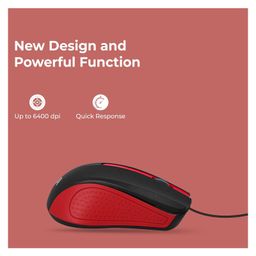 Foxin Classy Wired Plug & Play USB Mouse - Red image 3