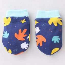 OHMS Interlock Knit Rainbow & Unicorn Print Cap Mittens & Booties Set Blue- Cap Diameter 15 cm image 5