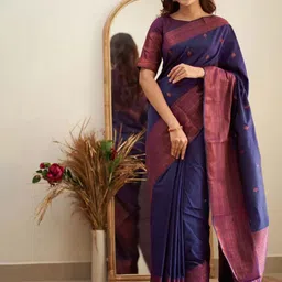 ZILVIRA Woven Design Zari Fashion Saree With Unstiched Blouse Piece-picture-9