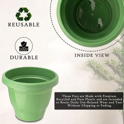 Kuber Industries Red & Green Set Of 10 Plastic 2-Layer Planters image 4