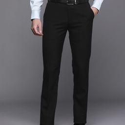 Raymond Men Solid Mid-Rise Slim Fit Formal Trousers-image-21
