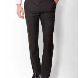 Van Heusen Brown Slim Fit Checks Trousers-image-44