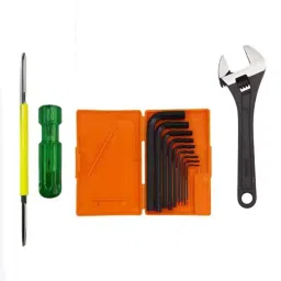 Hillgrove 203.2 mm (8 Inch) Universal Multi-Function Adjustable Wrench, 2-in-1 Screwdriver & 9 Pcs Hex Allen Key Set Combo, HGCM448M1-88
