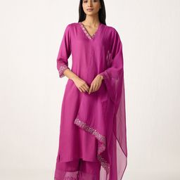 Ancestry Organza Dupatta with Thread Work-18