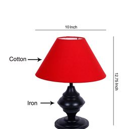 Devansh Red & Black Solid Frustum Table Lamp image 2