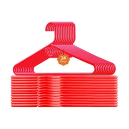 Kuber Industries Red 24 Pieces Hanger For Wardrobe-28