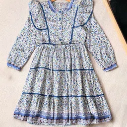 BAESD Girls Floral Printed Cotton Fit & Flare Dress-image-99