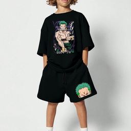 MODARUE Boys Anime Printed Round Neck T-shirt With Shorts-image-94