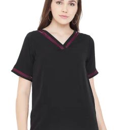 Cottinfab Black A-Line Crepe Top-picture-44