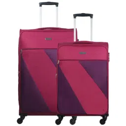 Carriall Red 4 Wheel Large Soft Cabin Trolley Pack of 2 - 49 cm-image-64