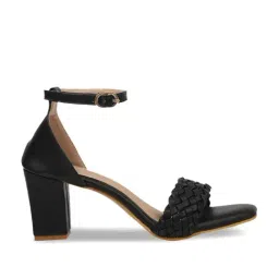 Iconics Women's Black Ankle Strap Sandals-image-35