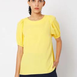 Vero Moda Yellow Round Neck Top-image-86