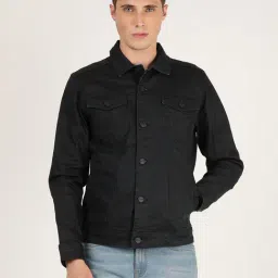 Wrangler Navy Full Sleeves Shirt Collar Denim Jacket-picture-15