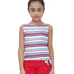 Tiny Girl Kids Red & White Striped Top-image-33