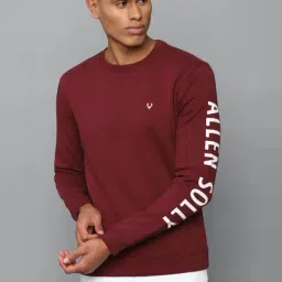 Allen Solly Maroon Regular Fit Printed Sweatshirts-picture-30