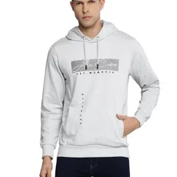 Allen cooper Light Grey Regular fit Printed Hooded Sweatshirt-picture-31