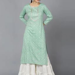 Vaamsi Green Rayon Printed Straight Kurta-image-25
